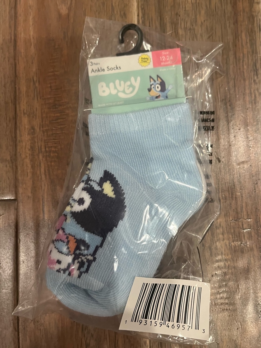 Bluey Bingo Easter Baby Ankle Socks 3-Pack Size 12-24 Months NWT Bunny Egg